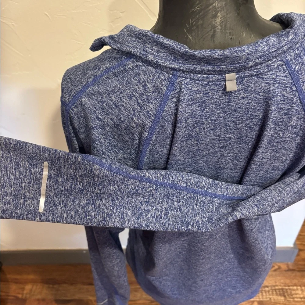Nike Heathered Navy Blue Quarter-Zip Performance Pullover size Large